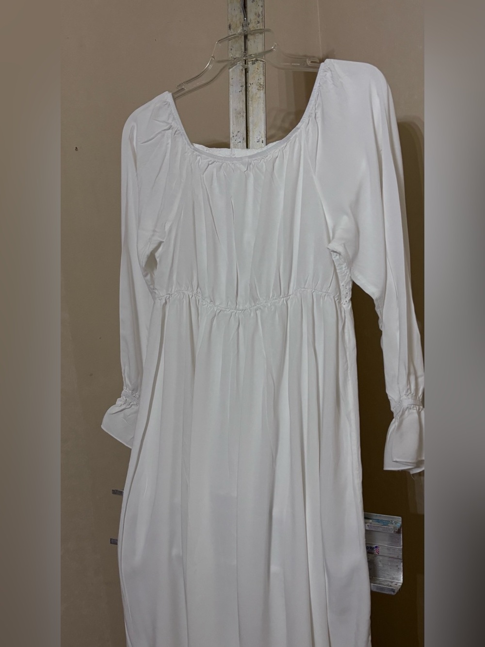 White Lace Bodice Maxi Night Gown/Day Dress Sz L - Picture 7 of 9